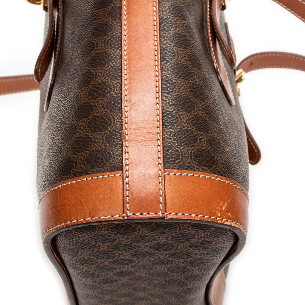 Shoulder Bag Small Open Tote Brown Macadam Coated Canvas