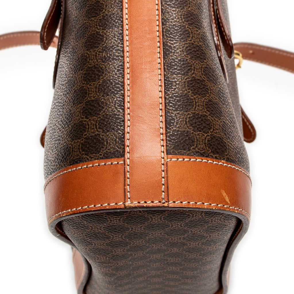 Shoulder Bag Small Open Tote Brown Macadam Coated Canvas