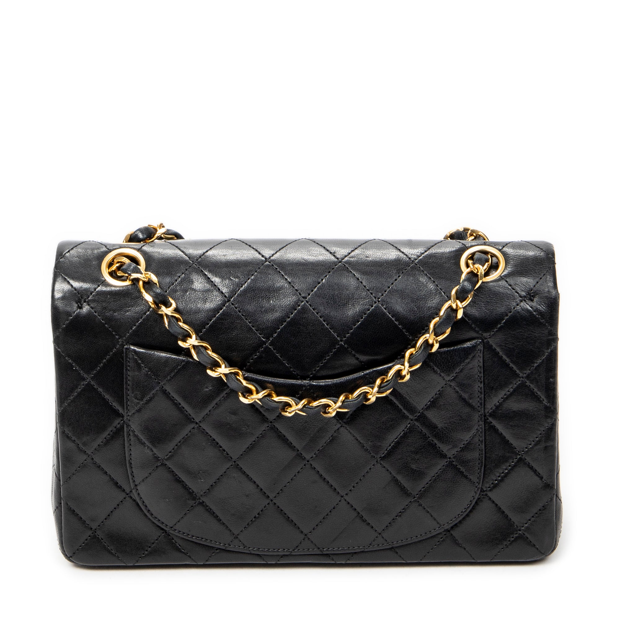 Shoulder Bag Classic Double Flap 23 Black Quilted Lambskin Leather