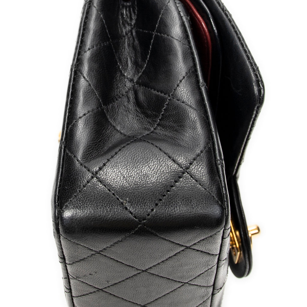 Bolso de Hombro Clásico Double Flap 23 Piel de Cordero Acolchada Negra
