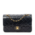 Shoulder Bag Classic Double Flap 23 Navy Quilted Lambskin Leather