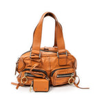 Handbag Betty Brown Grained Calfskin Leather