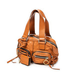 Handbag Betty Brown Grained Calfskin Leather