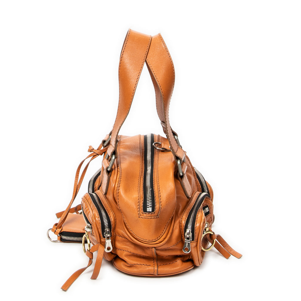 Handbag Betty Brown Grained Calfskin Leather