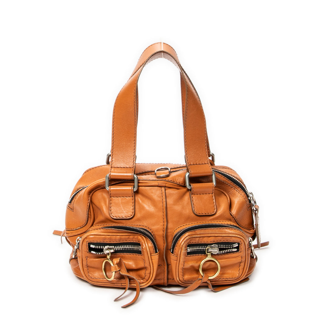 Handbag Betty Brown Grained Calfskin Leather