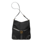 Shoulder Bag Large Reins Messenger Black Monogrammed Canvas