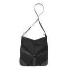 Shoulder Bag Large Reins Messenger Black Monogrammed Canvas