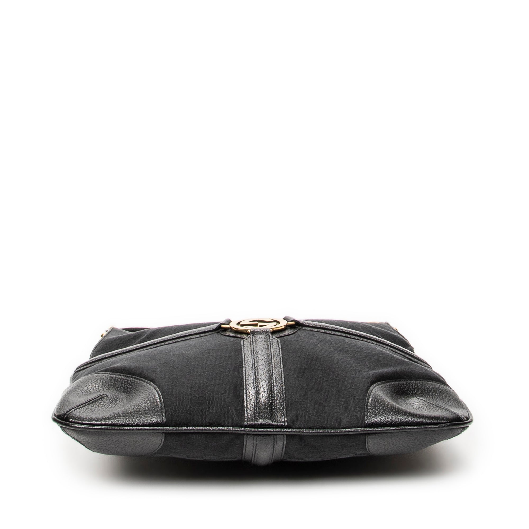Shoulder Bag Large Reins Messenger Black Monogrammed Canvas