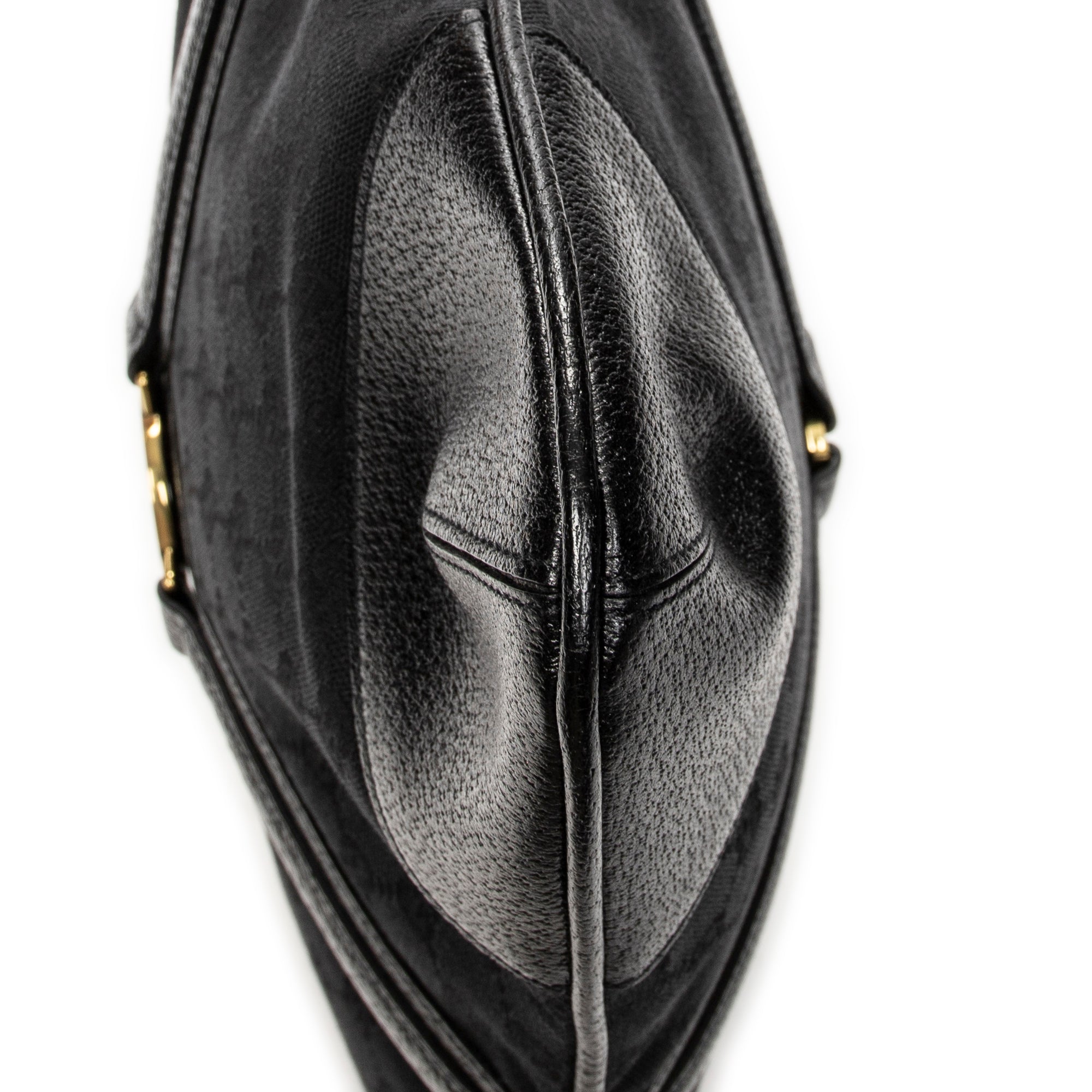Shoulder Bag Large Reins Messenger Black Monogrammed Canvas