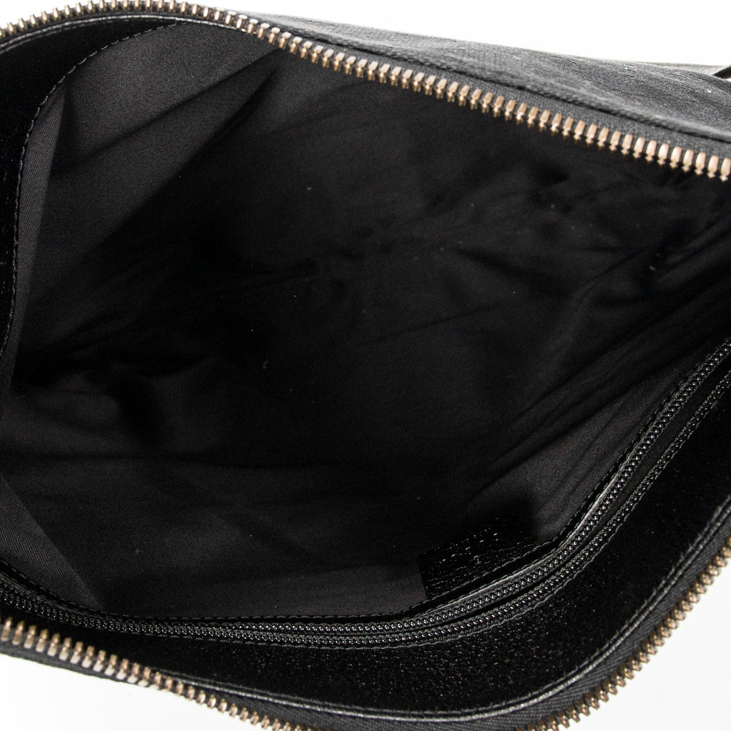 Shoulder Bag Large Reins Messenger Black Monogrammed Canvas