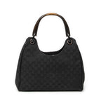 Bolso de Hombro Asa de Madera Colbert Hobo Lona Monogramada Negra