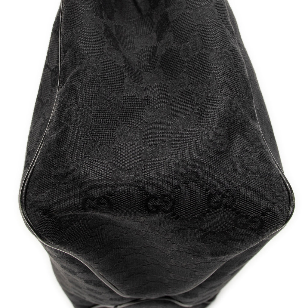 Shoulder Bag Wooden Handle Colbert Hobo Black Monogrammed Canvas