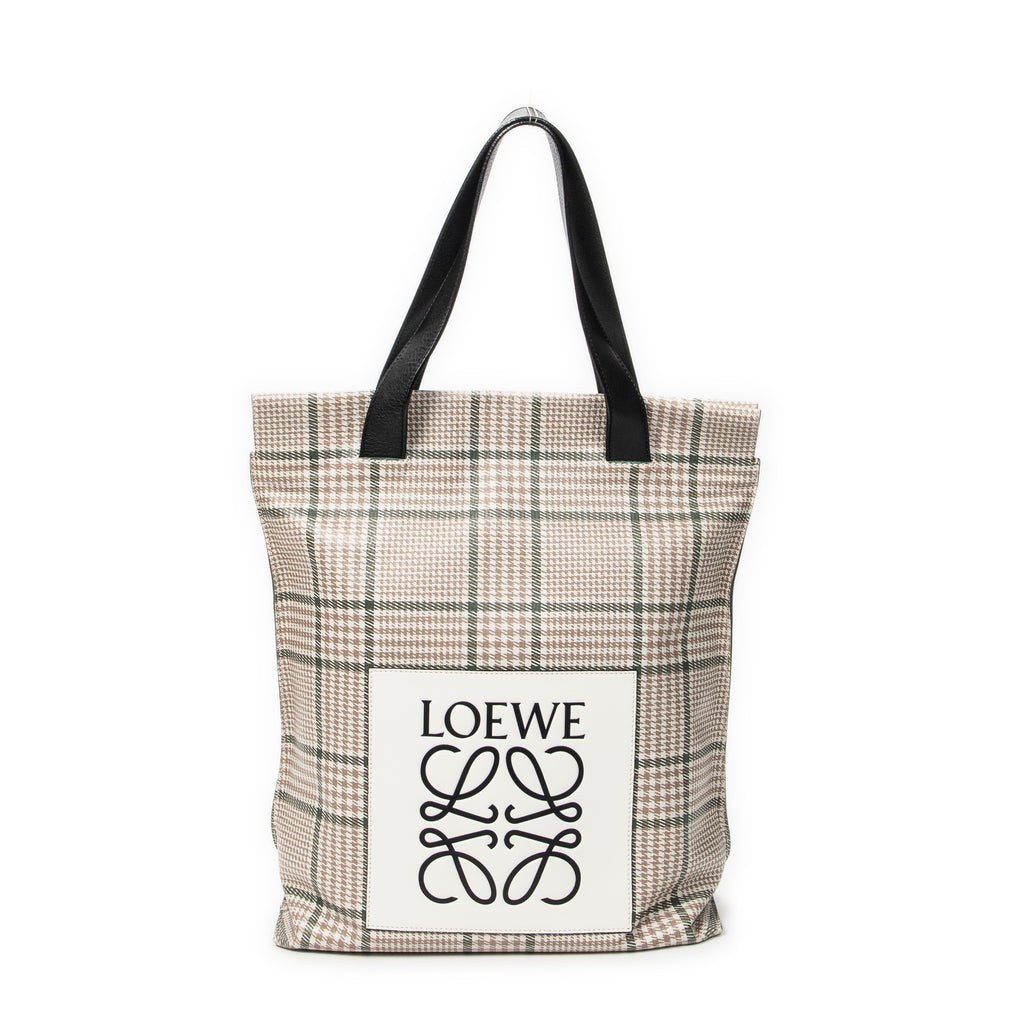Shoulder Bag Anagram Shopper Tote Beige Anagram Embossed Leather