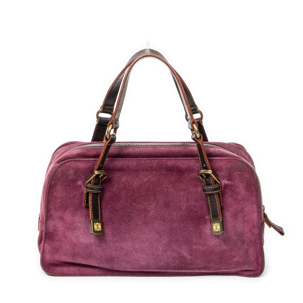 Shoulder Bag Studded Amazona 30 Purple Studded Suede Leather