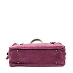 Shoulder Bag Studded Amazona 30 Purple Studded Suede Leather