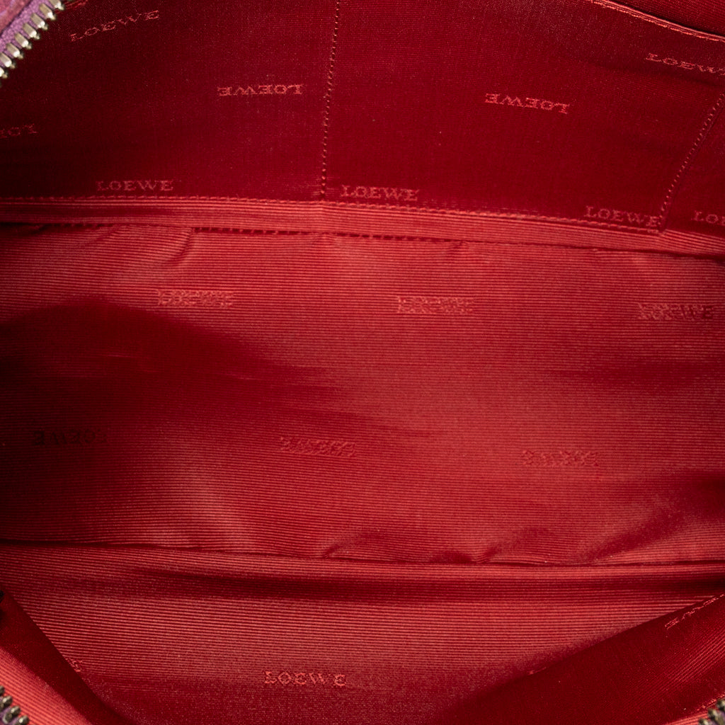 Shoulder Bag Studded Amazona 30 Purple Studded Suede Leather