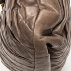 Shoulder Bag Coffer Double Pocket Hobo Taupe Matelasse Leather