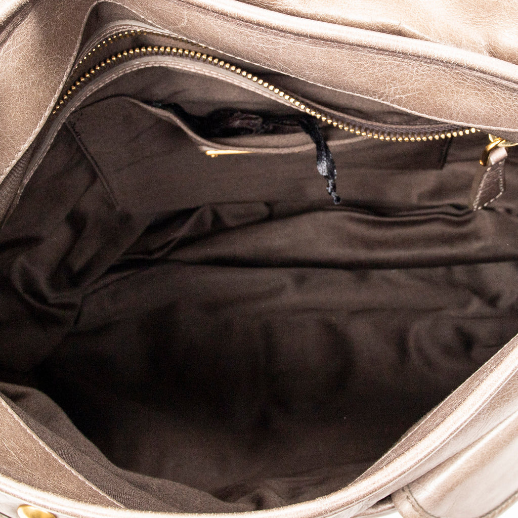 Shoulder Bag Coffer Double Pocket Hobo Taupe Matelasse Leather