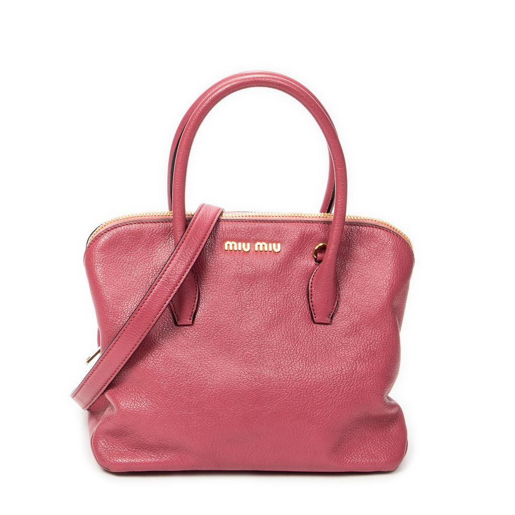 Shoulder Bag Convertible Madras Top Handle Pink Madras Leather