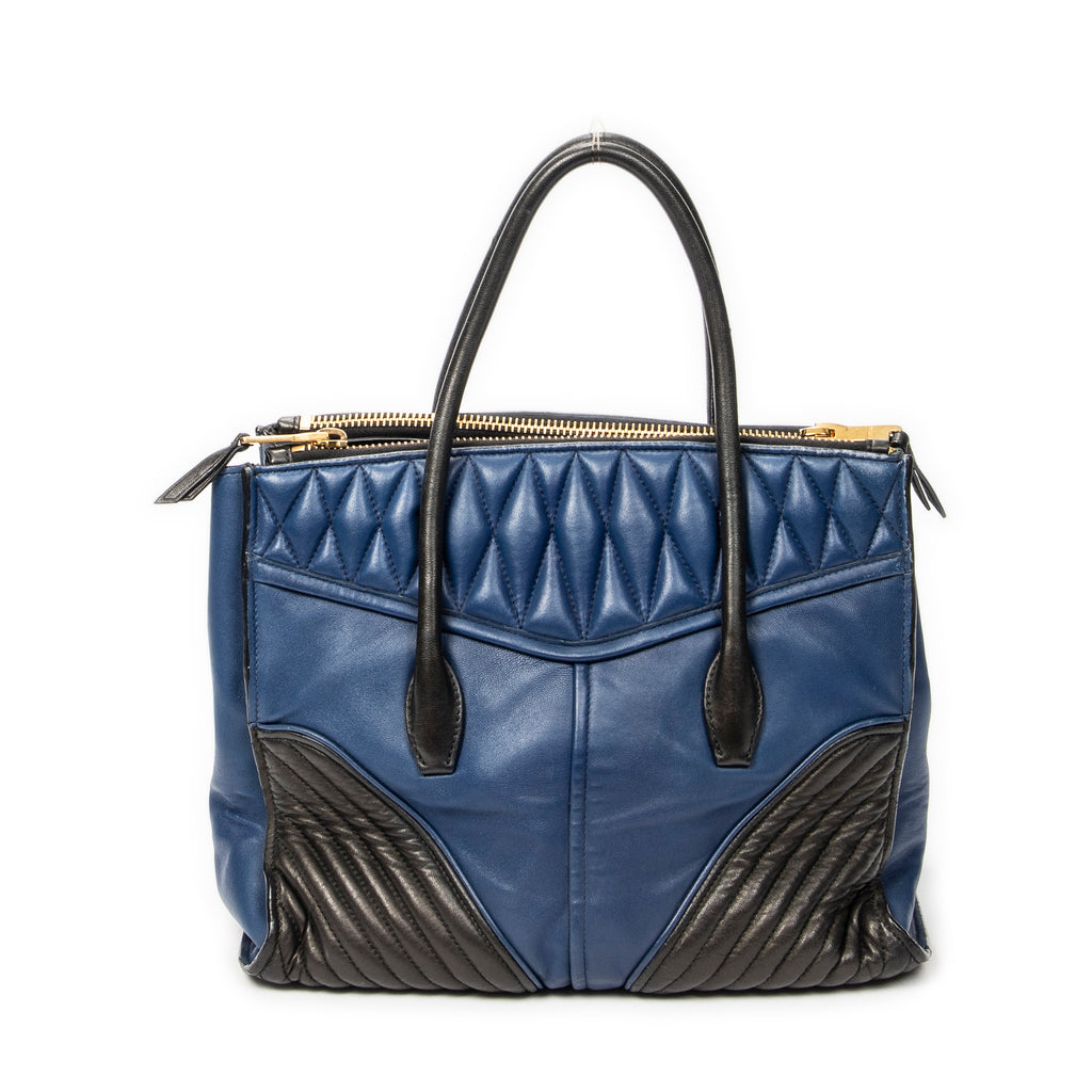 Shoulder Bag Medium Biker Convertible Tote Blue Quilted Calfskin Leather