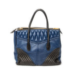 Shoulder Bag Medium Biker Convertible Tote Blue Quilted Calfskin Leather