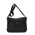 Shoulder Bag Front Pocket Zip Crossbody Black Nylon Canvas