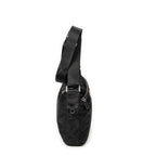 Shoulder Bag Front Pocket Zip Crossbody Black Nylon Canvas