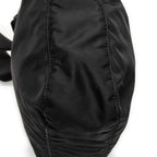 Shoulder Bag Front Pocket Zip Crossbody Black Nylon Canvas