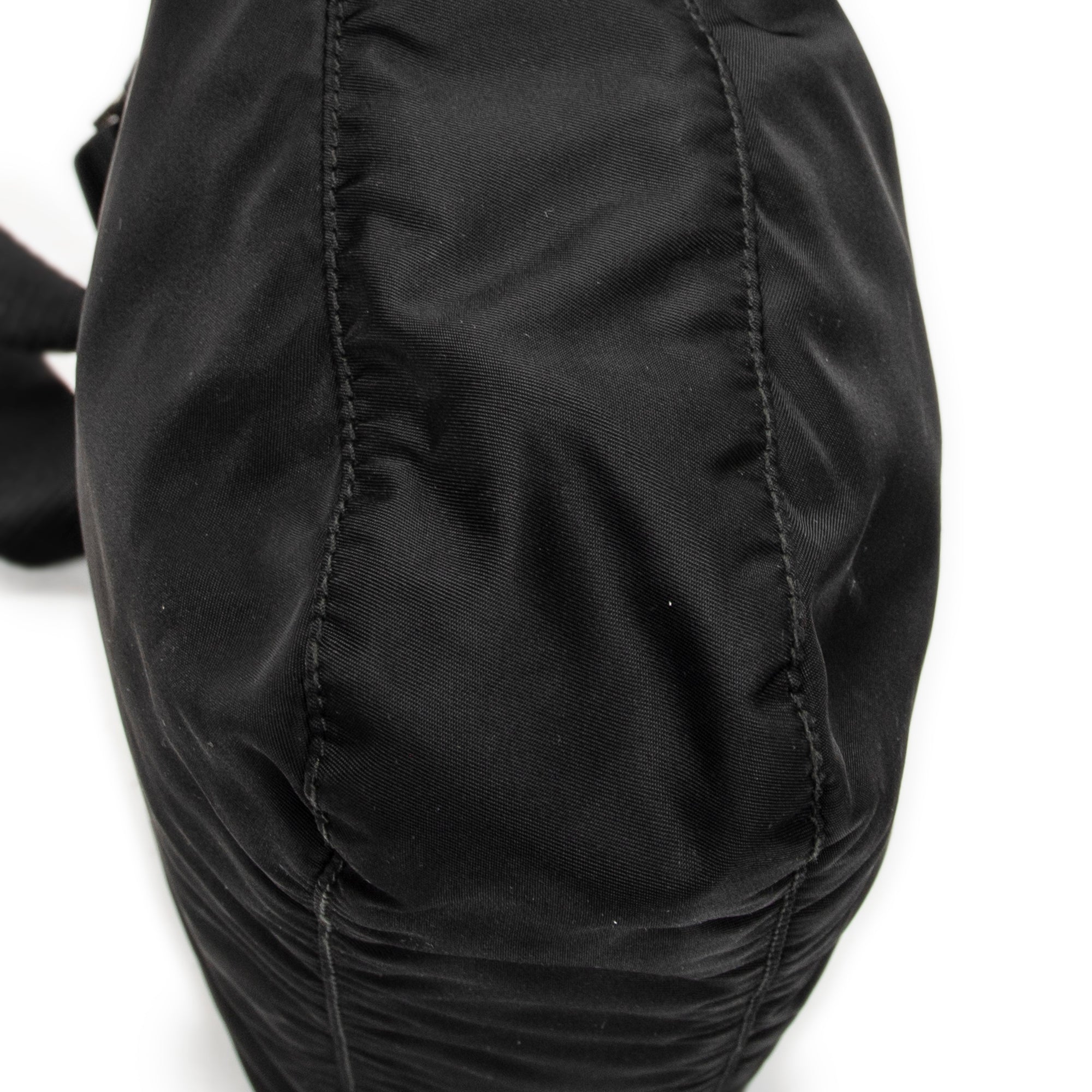 Shoulder Bag Front Pocket Zip Crossbody Black Nylon Canvas