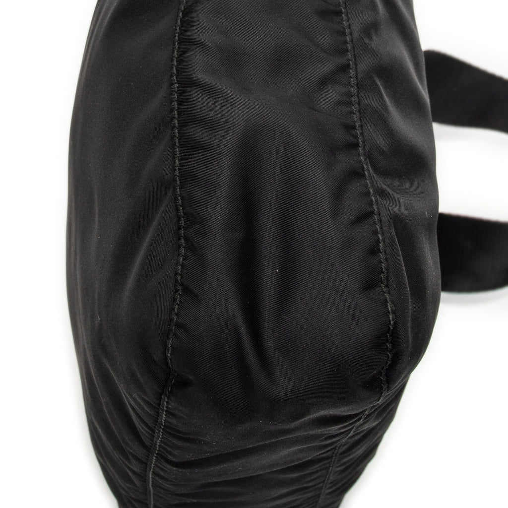 Shoulder Bag Front Pocket Zip Crossbody Black Nylon Canvas