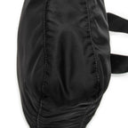 Shoulder Bag Front Pocket Zip Crossbody Black Nylon Canvas