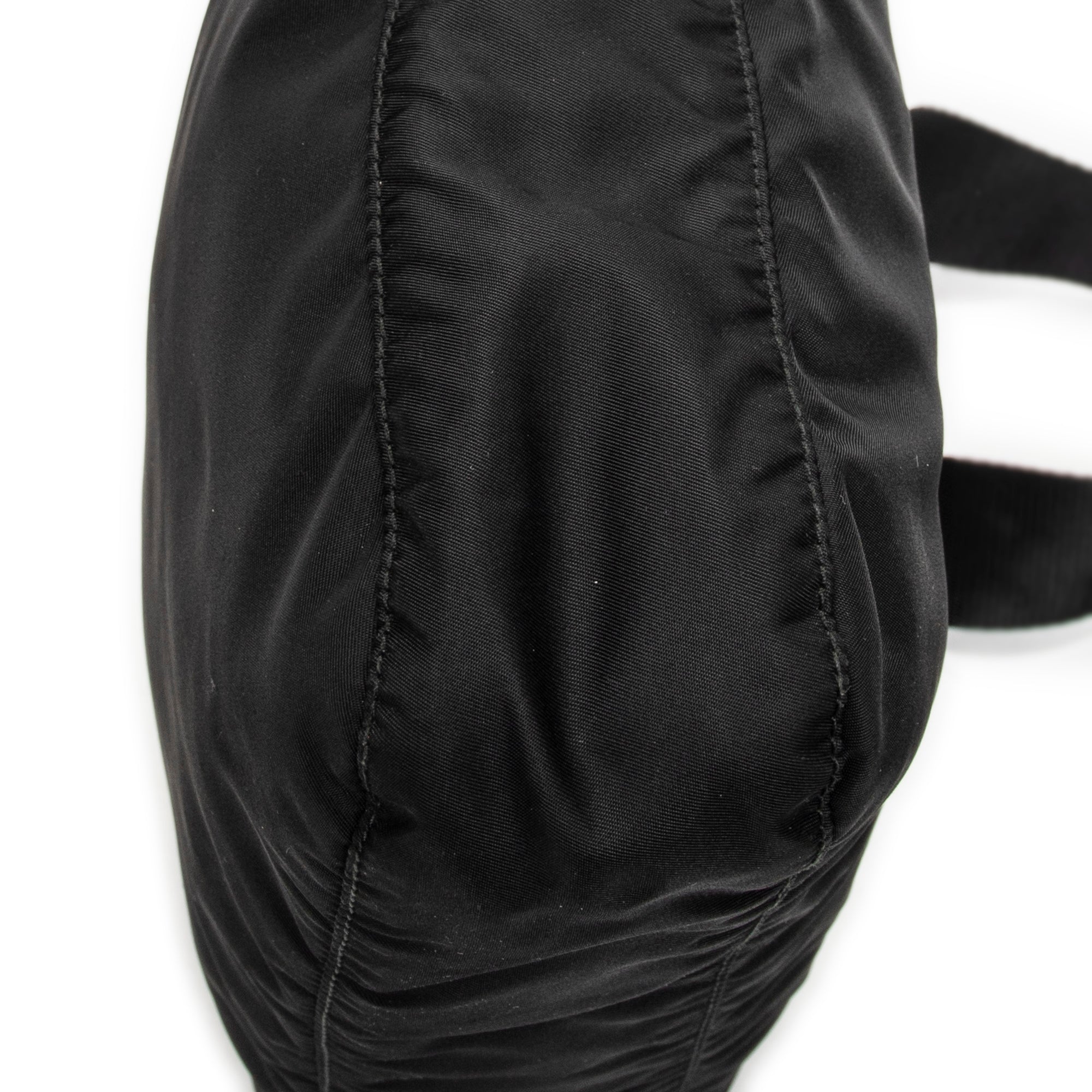 Shoulder Bag Front Pocket Zip Crossbody Black Nylon Canvas
