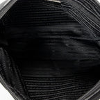 Shoulder Bag Front Pocket Zip Crossbody Black Nylon Canvas