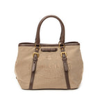 Shoulder Bag Logo Jacquard Tote Beige Jacquard Canvas