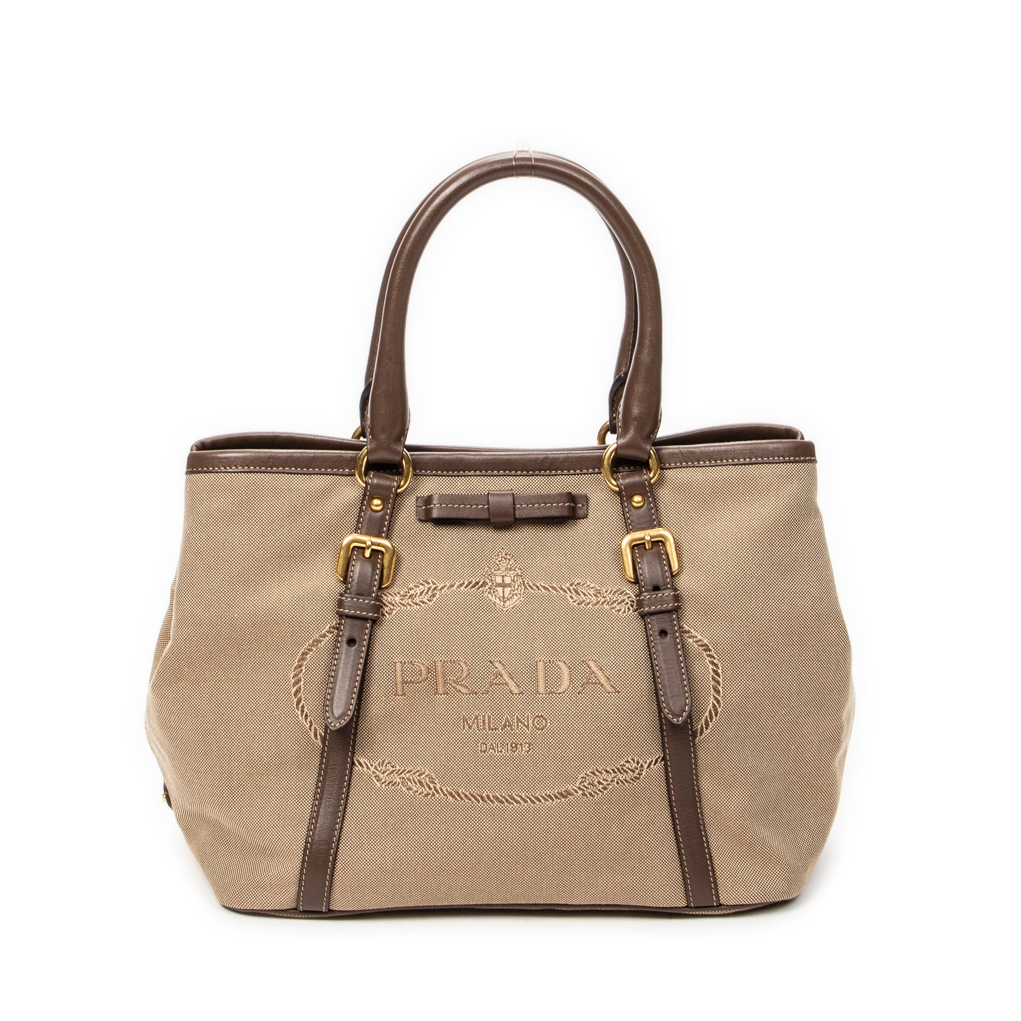 Shoulder Bag Logo Jacquard Tote Beige Jacquard Canvas
