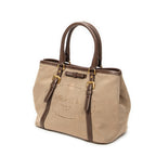Shoulder Bag Logo Jacquard Tote Beige Jacquard Canvas