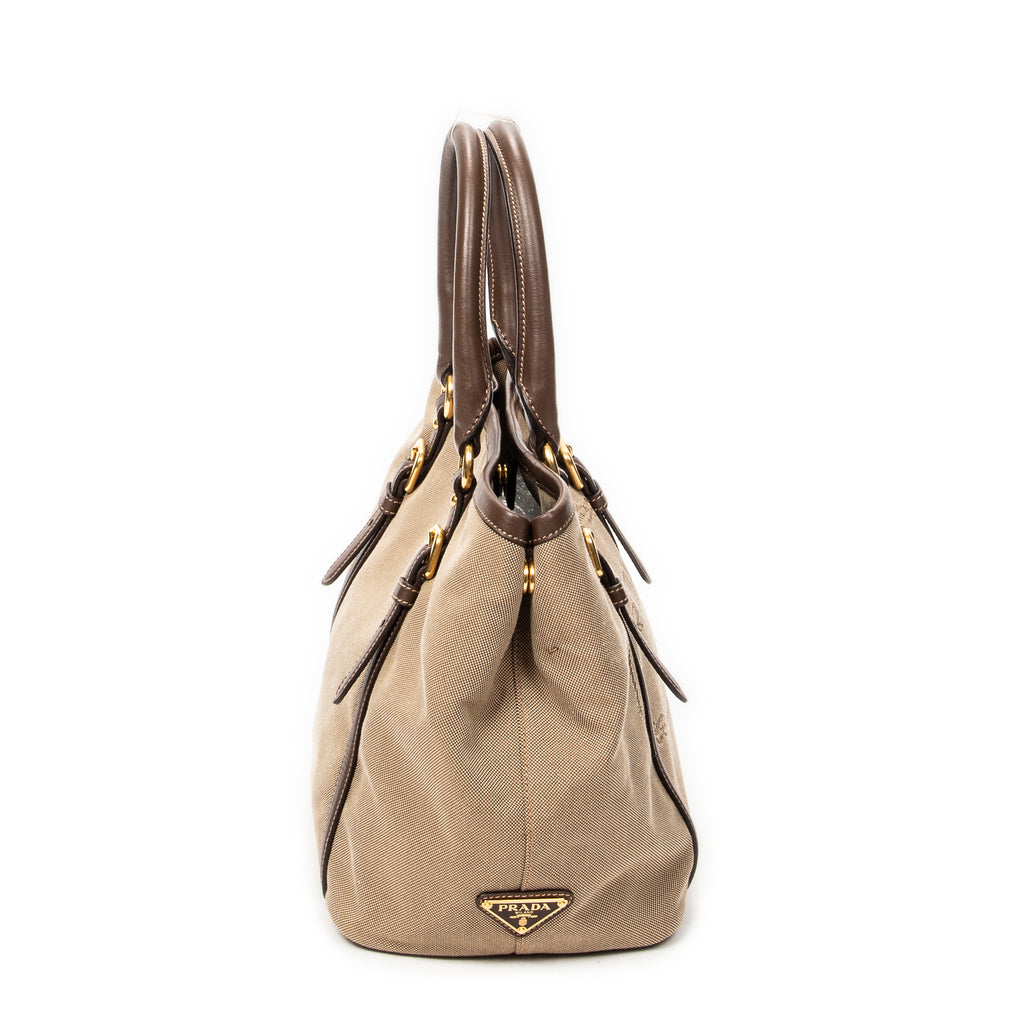Shoulder Bag Logo Jacquard Tote Beige Jacquard Canvas