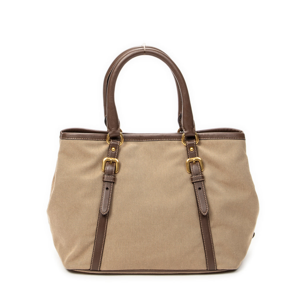 Shoulder Bag Logo Jacquard Tote Beige Jacquard Canvas