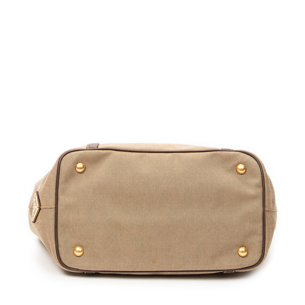Shoulder Bag Logo Jacquard Tote Beige Jacquard Canvas