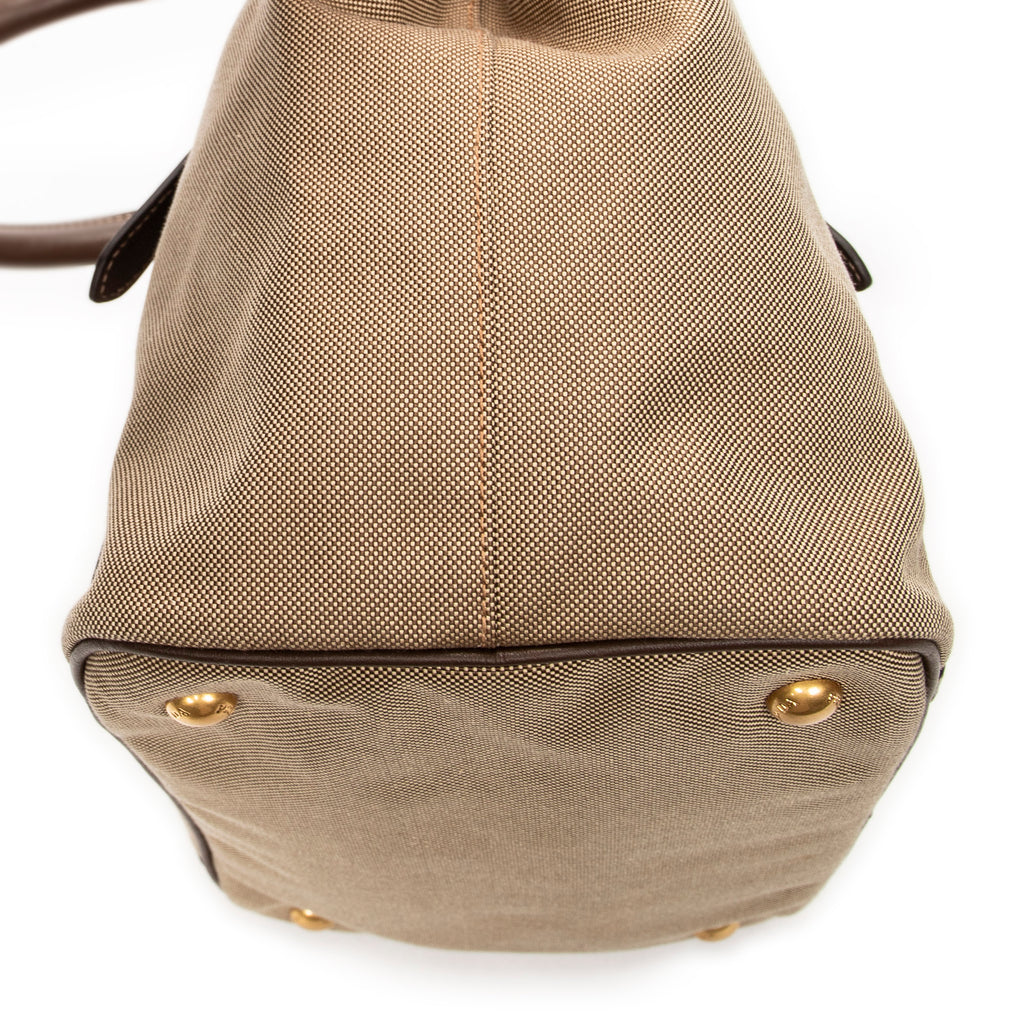 Shoulder Bag Logo Jacquard Tote Beige Jacquard Canvas