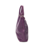 Shoulder Bag Large Convertible Snap Tote Purple Vitello Phenix Leather