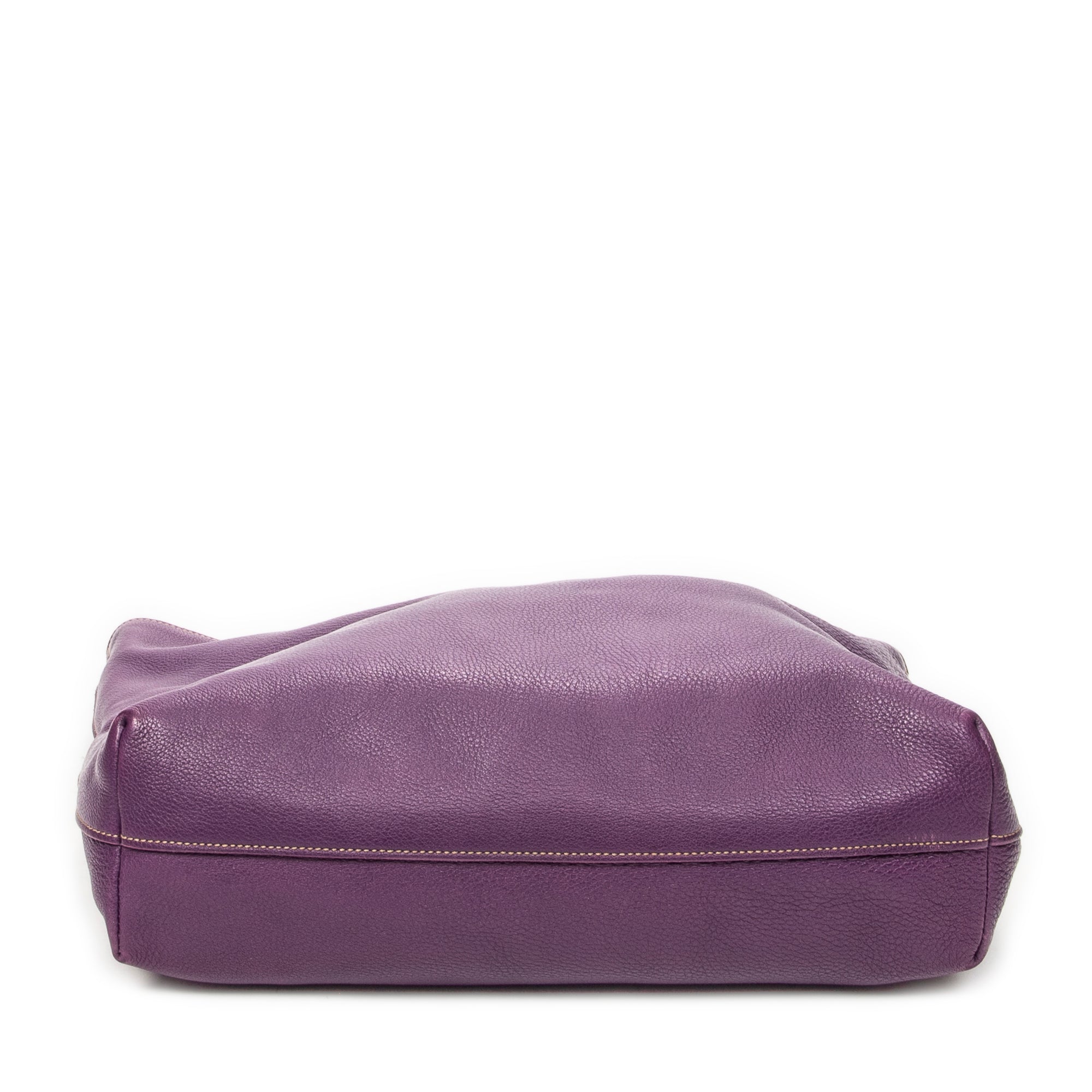 Shoulder Bag Large Convertible Snap Tote Purple Vitello Phenix Leather