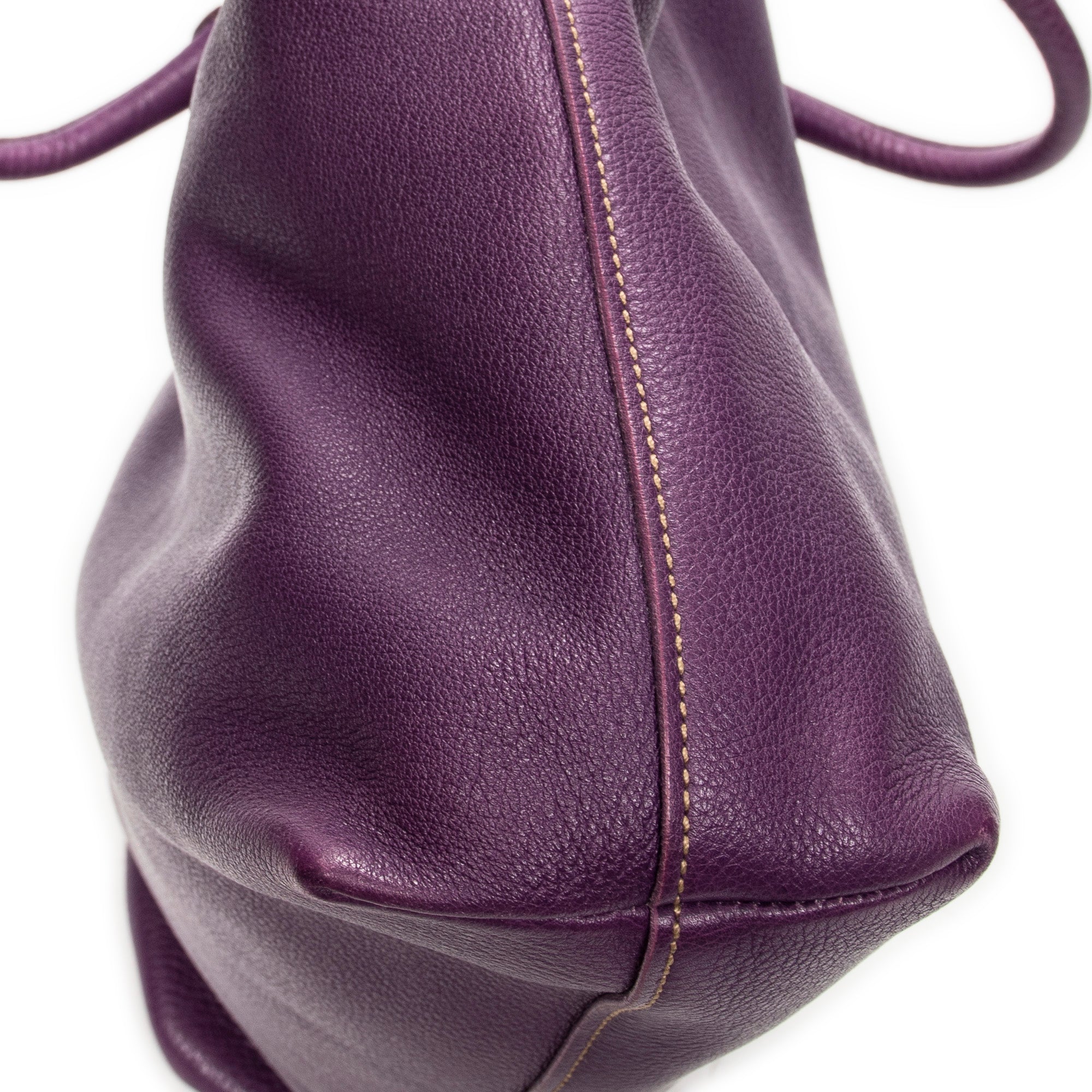 Shoulder Bag Large Convertible Snap Tote Purple Vitello Phenix Leather