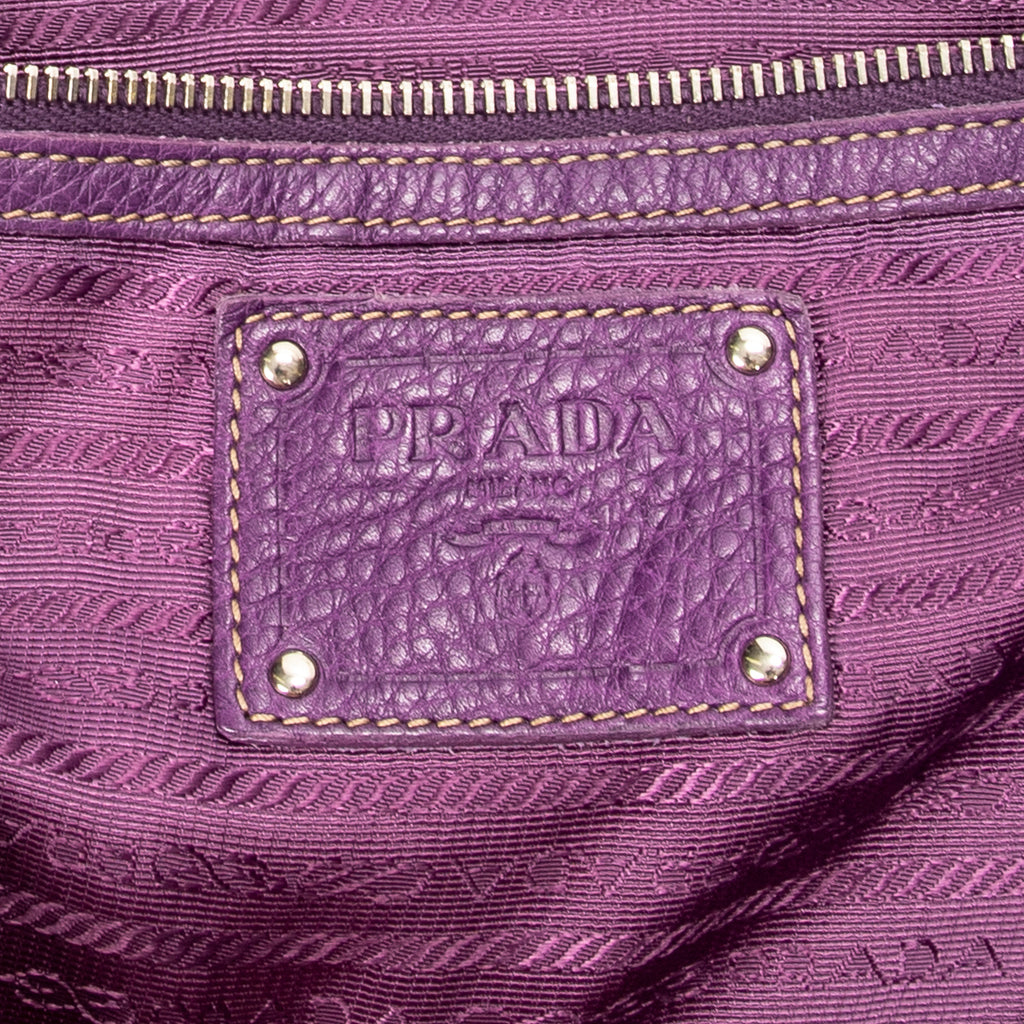 Shoulder Bag Large Convertible Snap Tote Purple Vitello Phenix Leather