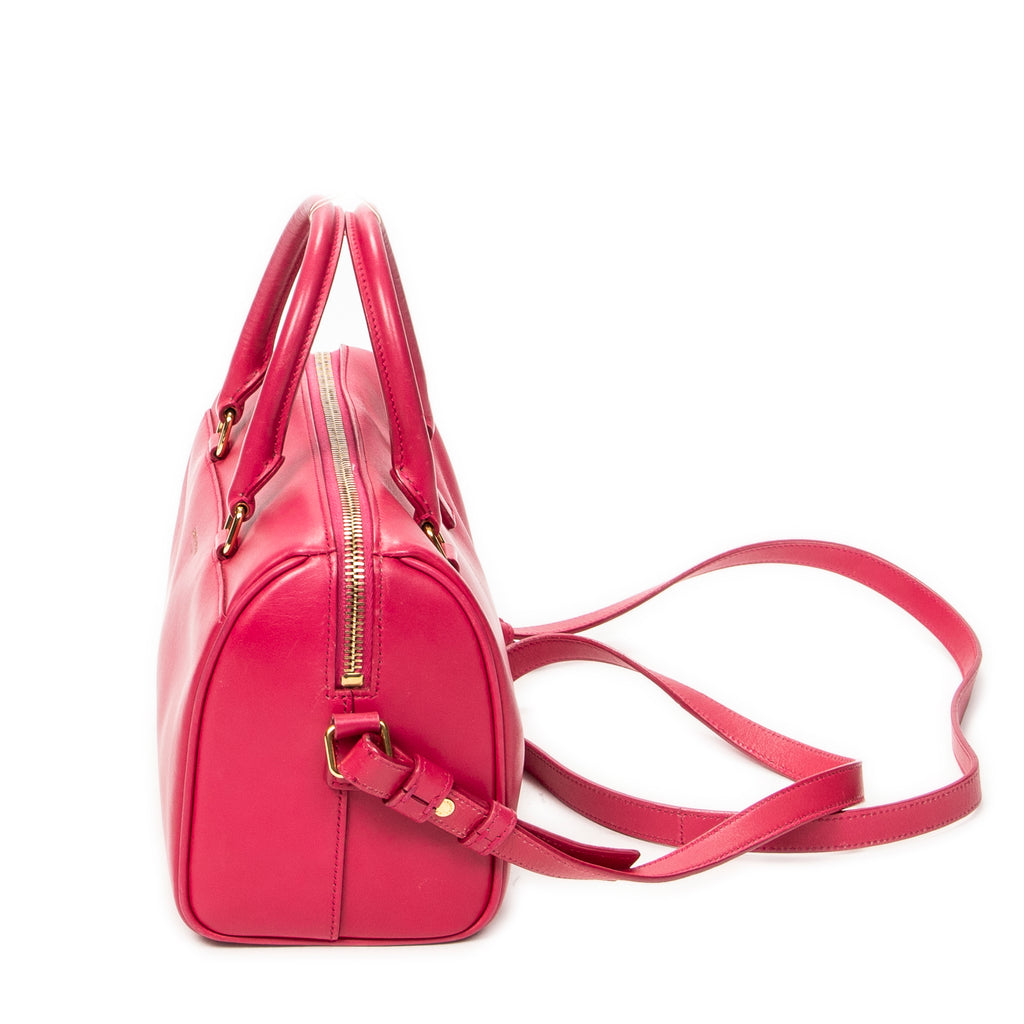 Shoulder Bag Baby Duffle Fuchsia Smooth Calfskin Leather