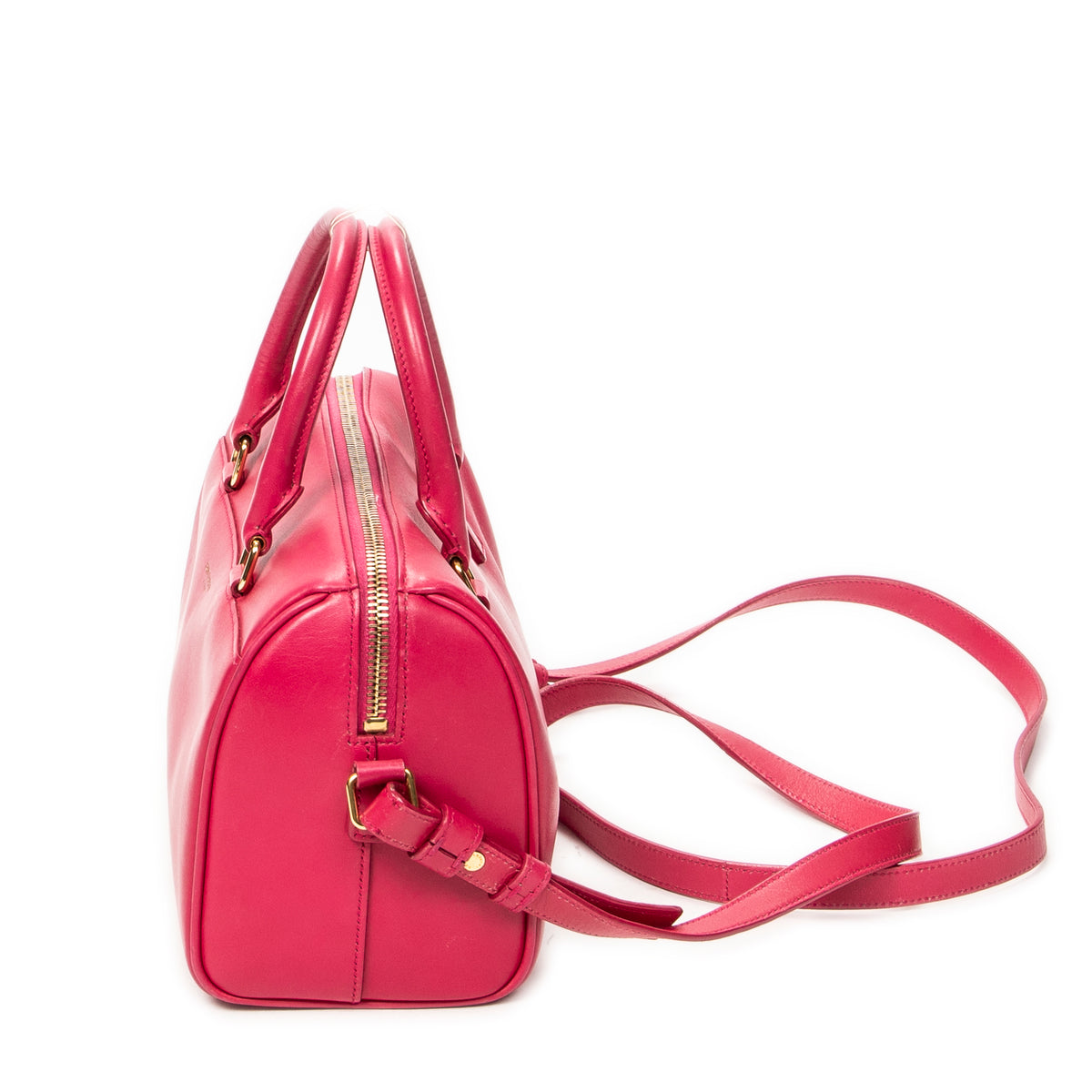 Shoulder Bag Baby Duffle Fuchsia Smooth Calfskin Leather