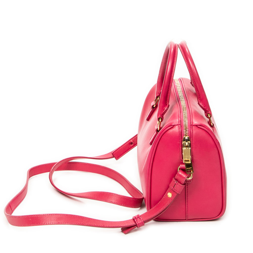 Shoulder Bag Baby Duffle Fuchsia Smooth Calfskin Leather