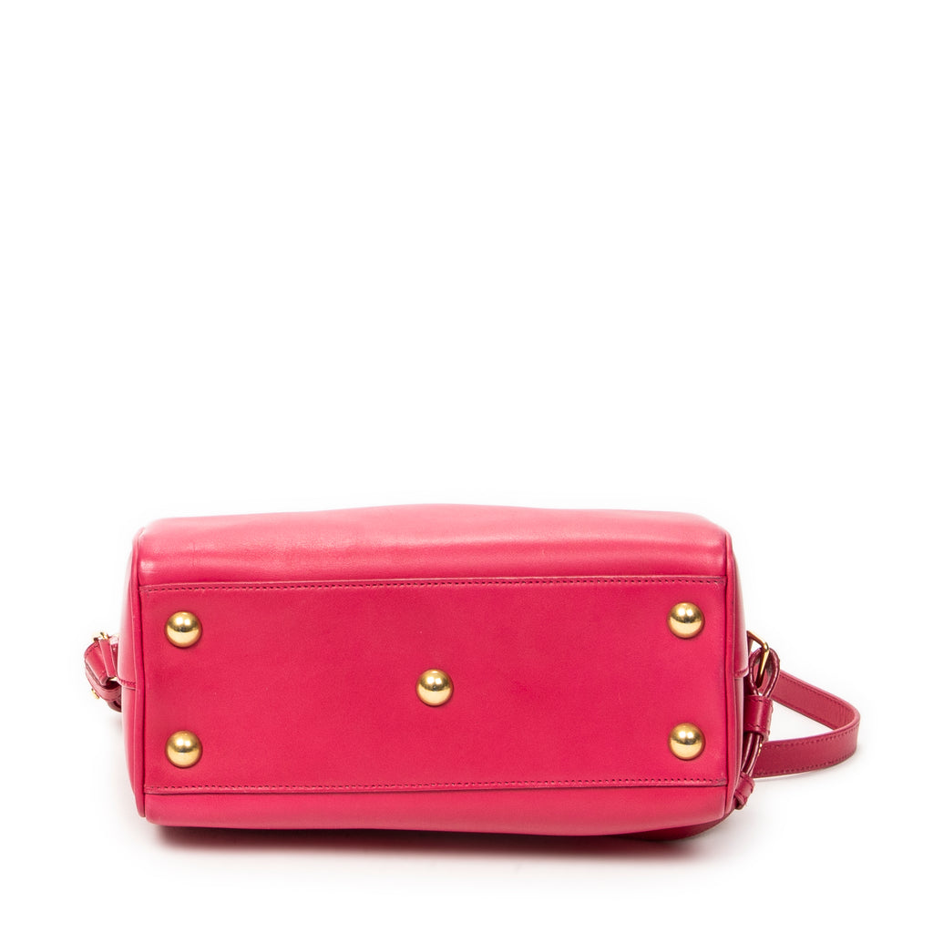 Shoulder Bag Baby Duffle Fuchsia Smooth Calfskin Leather