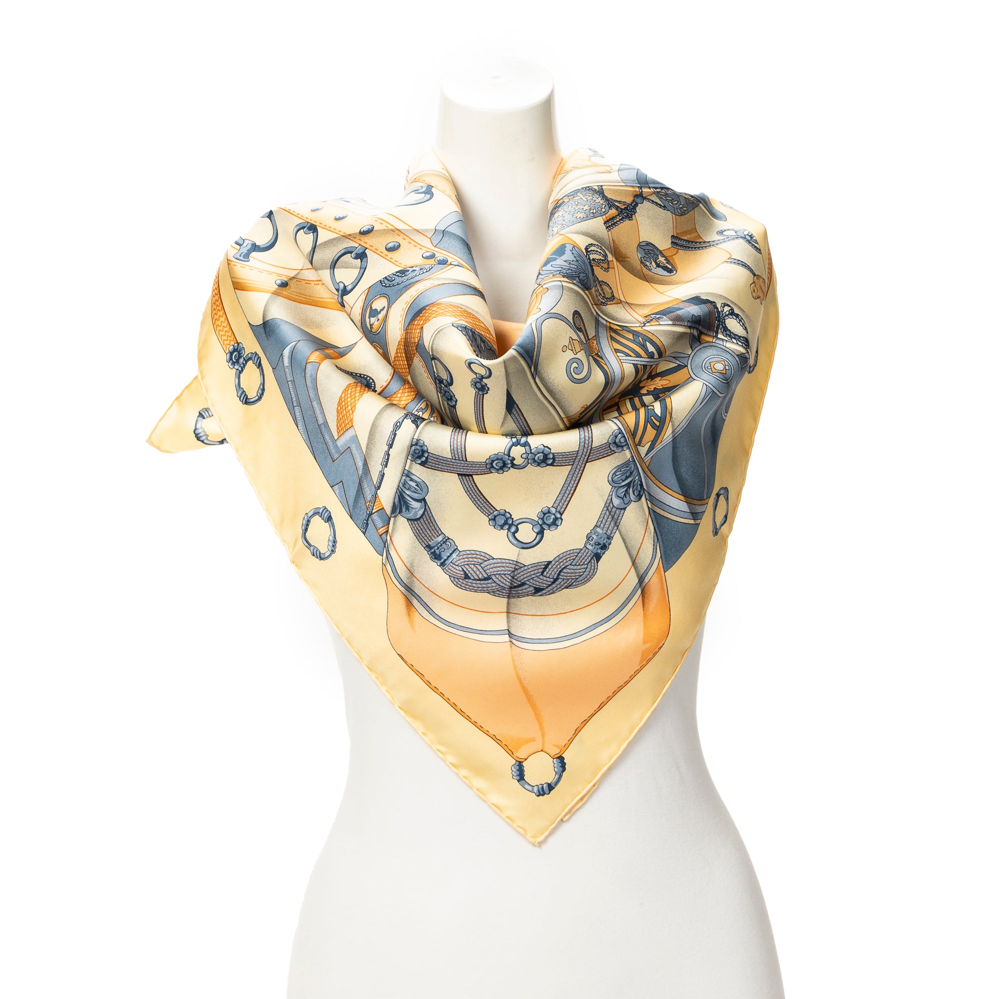 Scarf Scarf Light Yellow 100% Twill Silk