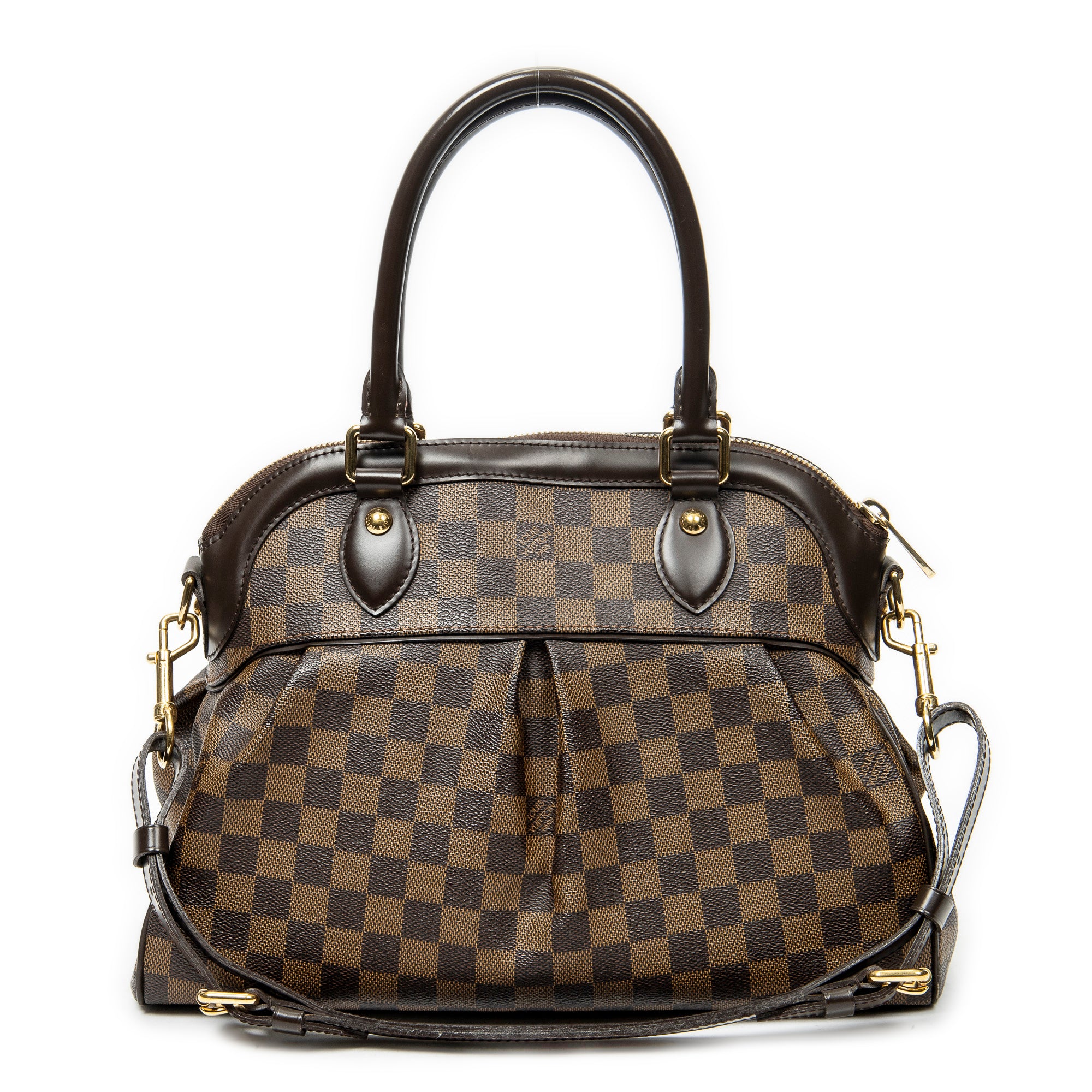 Sac Épaule Trevi PM Damier Ébène Marron